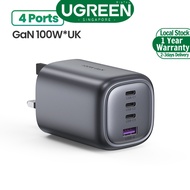 UGREEN 100W USB C Multiport Charger - 4-Port USB Charging Station GaN Fast Charger Power Adapter wit