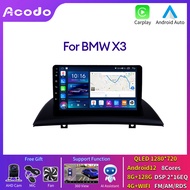 Acodo 9นิ้ว2Dinเครื่องเล่นวิดีโอมัลติมีเดียรถยนต์วิทยุสเตอริโอCarplayอัตโนมัติAndroid12เครื่องเล่นวิดีโอนำทางGPS Wifi 4G Carplayหน้าจอสัมผัสIPS Bluetooth AM FMสำหรับBMW X3 2004-2012 Mirror Linkพัดลมระบายความร้อน8G RAM 128G ROMเครื่องเล่นวิทยุในรถยนต์