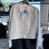 Prada 斜紋牛仔布拉鍊外套（白色）
