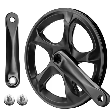 Bike Crankset 52T Single Chainring Bike 152mm Crank Arm Set for 6/7/8 Speeds City Bike,Fat Bike,E-Bi