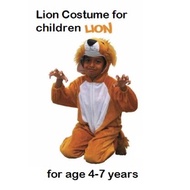 Lion Costume Cosplay Animals Costumes Jumpsuit for Boy Girl (Age 4-7yrs)-Kostum Singa