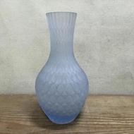 WH14259【四十八號老倉庫】全新 早期 台灣 藍色 玻璃 花瓶 高16cm 1瓶價【懷舊收藏拍片道具】