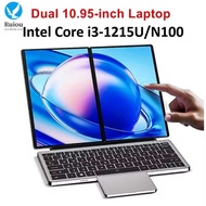 Dual 10.95 Inch Intel i3-1215U/N100 Dual Screen Laptop 1920*1200 Touch LCD DDR4 16GB 256GB SSD WIFI6