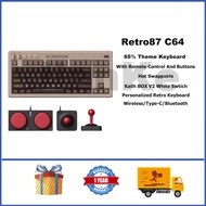 8Bitdo Retro87 C64 Mechanical Keyboard 65% RGB Hot Swappable Wireless Mechanical Keyboard With Remot