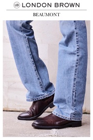 LONDON BROWN - BEAUMONT รองเท้าบูทข้อสูงหนังวัว ทรง Chelsea boots