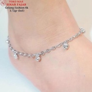 Gold anklet chain model regal love charm whitegold 9K/400 HC