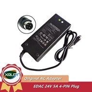 Genuine EDAC EDACPOWER ELEC. 24V 5A AC Adapter EA11203B 120W Charger Power Supply 4-Pin / 5.5*2.5mm 