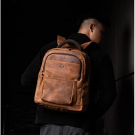 Win Leather - Outlander Genuine Cowhide Backpack Laptop Backpack Office Work Backpack Men's Bagpack 