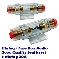 Fuse Box + Fuse 30A Audio Good Quality Rubber Seal Car Fuse Holder 30 Ampere Tube