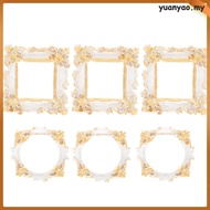 6 Pcs Mini Vintage Photo Frame Retro Decor Decorate Resin Picture Dining Table 2x3 for Crafts Making yuanyao