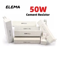50W Cement Resistor 0.1R-500R 0.5R 1R 2R 3R 5R 10R 20R 33R 100R 200R Ohm Ceramic Cement Resistor Hig
