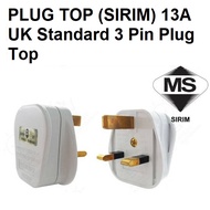 PLUG TOP (SIRIM) 13A UK Standard 3 Pin Plug Top BS Standard / Kepala Plug Elektrik Resilient White P