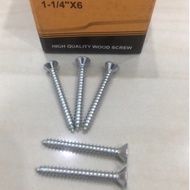 FIT-ELT wood screw 1 1 1/4 x 6 wood screw 11/4x6 wood screw worm bolt 11/4 inch wood screw worm Bolt