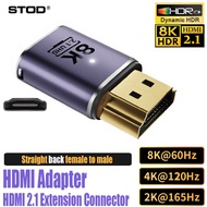 STOD HDMI Connector Extender HDMI Cable Splitter Adapter Extension Elbow Converter 90 270 Degree Right Angle L shape Female Male 8K 60Hz 4K 2K HD Video Adaptor Lshaped Angled Upwards Downwards for PC Laptop Monitor TV Projector KVM Display Extend