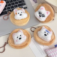 dompet wanita dompet perempuan murah dompet perempuan Cute Cartoon Puppy Plush Coin Purse Student Mi