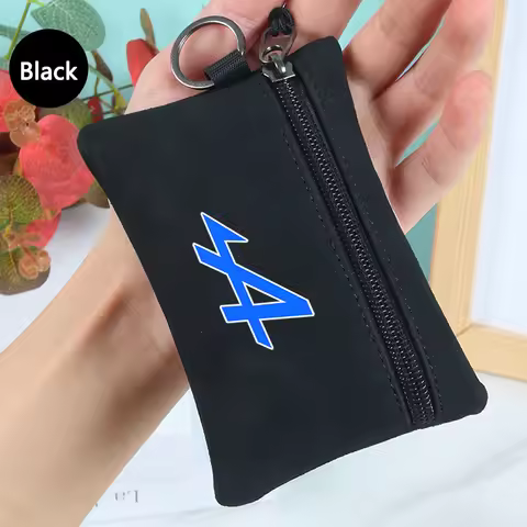 New Suede Motorcycle Emblem Key Bag Wallet For Alpine For Kadjar Twingo Megane Scenic Keychain Card 