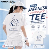 Unisex Vsmash Sportwear Badminton T-shirt – Silk print "JAPANESE SHUTTERCOCK" – Soft, Cool, Absorben