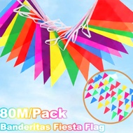 80 Meter Banderitas Fiesta Flag Birthday Party Grand Opening Party Decor Triangle Fiesta Flag