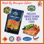 Smoked Salmon Traditional/Original/Black Paper Pre Slices/Norwegian Salmon 100g