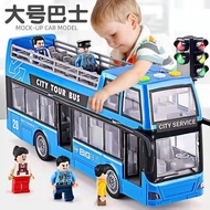 Ready Stock Children's Toy Car Children's Toy Car Convertible Double-Decker Deluxe Bus Tourism Bus B