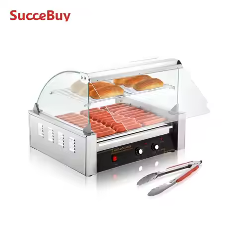 SucceBuy 5/7/11 Commercial Hot Dog Roller Electric Sausage Maker Barbecue Grill Machine for Camping 