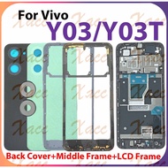 For Vivo Y03 Y03T  Battery Back Cover Full Set with Middle Frame Buttons Camera Lens Frame LCD Front