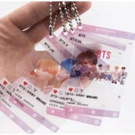 Bts Transparant CARD + KEYRING Custom photocard BTS Exo Astro Etc.