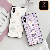 Xiaomi Mi A1 - Xiaomi Mi A2 - Xiaomi Mi A2 Lite Case - Bear &amp; Rabbit Printed Case - TPU Border Rough Back