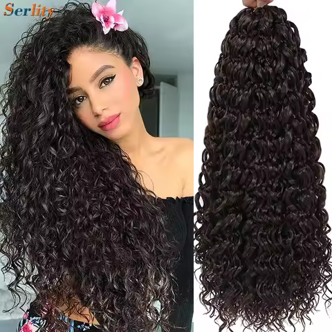 1-8 Packs Brazilian Gogo Curl Crochet Hair Pre Looped Ombre Brown Color Beach Curls Crochet Hair Wat