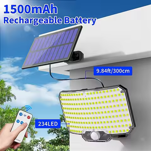 High Efficiency Solar Outdoor Lamp Featuring 234 LEDs Motion Sensor Technology 3 Operating Modes IP6