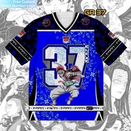 Jersey Oversize Demon Slayer Special Edition GR Akaza Biru Tua Hitam