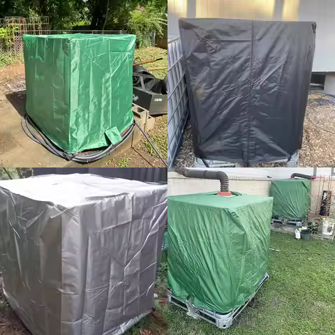 3 Colors Outdoor IBC Tank Cover Bucket Cover 1000L Bucket Cover Outdoor Zipper Bucket Cover Water Ta