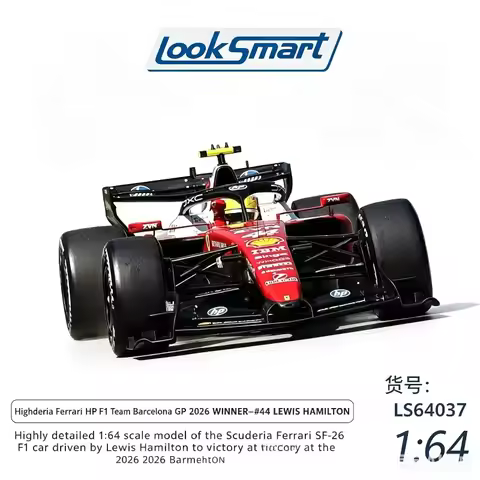 LookSmart 1:64 Scuderia SF-26 Diecast F1 Model, 2026 Barcelona GP Winner #44 Lewis Hamilton Collecti