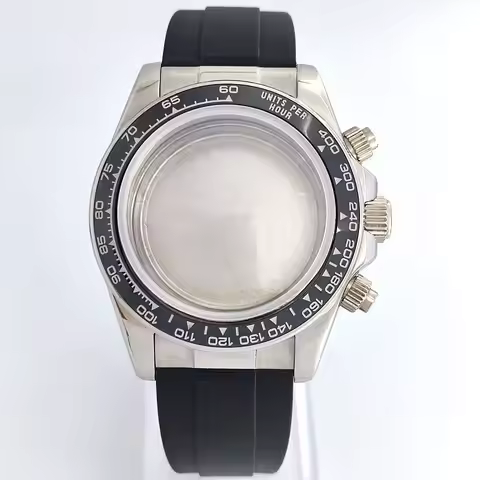 VK63 Case 39mm watch case stainles ssteel ceramic bezel stainless steel case Strap fit VK63 quartz m