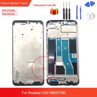 For Realme C53 RMX3760 Middle Frame Plate Housing Board LCD Support Mid Faceplate Bezel Replace Repa