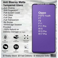 Oppo F11 Pro F9 F7 F5 Youth R15 R17 Pro Anti Blueray Matte Full Screen Frame Tempered Glass