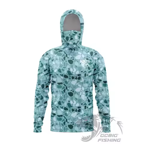 GG New Gear Fishing Shirt Summer Long Sleeve Shirt Quick Dry Breathable Hooded Mask Fishing Clothes 