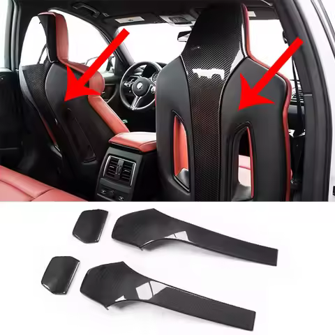 Real Dry Carbon Fiber Car Interior Seat Back Covers Trims Accessories for BMW F80 M3 F82 F83 M4 F87 