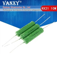 5pcs RX21 10W Wire Wound Resistance 5% 1R 10R 100R 1K 10K 12K 15K 20R 22R 24R 27R 30R 33R 0.05 0.1 0