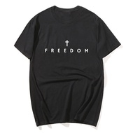 Freedom T-Shirt Charlie Kirk Christian T Shirt Jesus Minimalist Christian Tees Cotton Comfortable Un