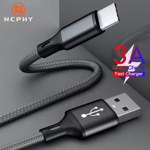 USB Type C Cable Date Sync 3A Fast Charging For Samsung xiaomi Android Mobile Phone 1M 2M 3M Long 0.