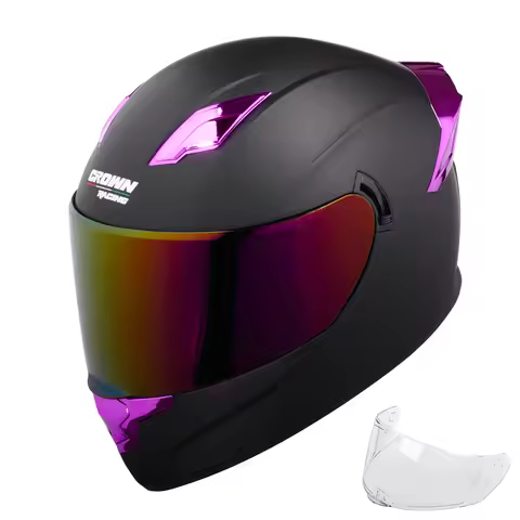 Crown Racing F-700 Full Face Motorcycle Helmet for Adults, DOT FMVSS 218 Certified Street Bike Helme