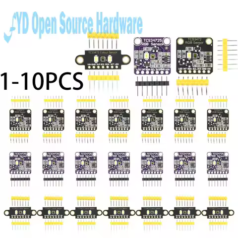 1-10PCS TCS34725 RGB Color Sensor Module, High-Accuracy Digital Light Sensing I2C Output for Arduino