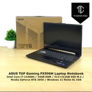 ASUS TUF Gaming FX506H i7-11600H 2.9GHz 16GB RAM 512+512GB SSD M.2 Nvidia GeForce RTX 3050 Laptop Re