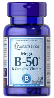 Puritan's Pride - Mega B-50 綜合維他命B配方 100粒 (此日期前最佳: 2026年5月底)