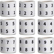 4500 Pieces 9 Rolls Circle Number Sticker 1-9 Warehouse Organization Inventory Stickers 1/2 Inch Sel