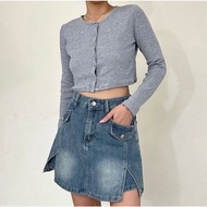 NEW LOVITO Denim Skort Unique Mini Skirt Jeans Women's Short Skirt/