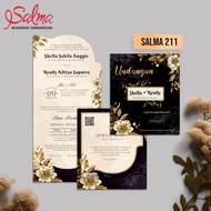 Paket ( 100 PCS Murah ) Undangan Walimah / khitan Hitam Glowsy Murah - Salma 211