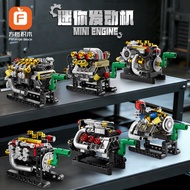 STEM Building Block Toys for Boys 8-12, DIY Mini Engine Model Kit with Gear Linkage, Mechanical Educ