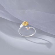 Nhẫn Bạc Daisy Quay Mặt Trời S925 Có Thể Xoay Thiết Kế Nhỏ Nhẫn Ngón Trỏ Cao Cấp Mùa Hè 2025 Phụ Kiệ